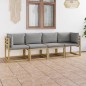 Gartensofa 4-Sitzer mit Kissen in Grau Gartensofa 4-Sitzer mit Kissen in Grau