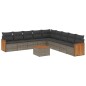 vidaXL 10-tlg. Garten-Sofagarnitur mit Kissen Grau Poly Rattan vidaXL 10-tlg. Garten-Sofagarnitur mit Kissen Grau Poly Rattan
