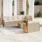 vidaXL 9-tlg. Garten-Sofagarnitur mit Kissen Beige Poly Rattan vidaXL 9-tlg. Garten-Sofagarnitur mit Kissen Beige Poly Rattan