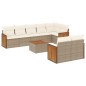 vidaXL 9-tlg. Garten-Sofagarnitur mit Kissen Beige Poly Rattan vidaXL 9-tlg. Garten-Sofagarnitur mit Kissen Beige Poly Rattan