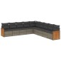 vidaXL 9-tlg. Garten-Sofagarnitur mit Kissen Grau Poly Rattan vidaXL 9-tlg. Garten-Sofagarnitur mit Kissen Grau Poly Rattan
