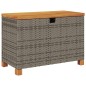 vidaXL Gartentruhe Grau 80x40x48 cm Poly Rattan Akazienholz vidaXL Gartentruhe Grau 80x40x48 cm Poly Rattan Akazienholz