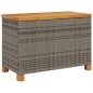 vidaXL Gartentruhe Grau 80x40x48 cm Poly Rattan Akazienholz vidaXL Gartentruhe Grau 80x40x48 cm Poly Rattan Akazienholz