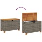 vidaXL Gartentruhe Grau 80x40x48 cm Poly Rattan Akazienholz vidaXL Gartentruhe Grau 80x40x48 cm Poly Rattan Akazienholz