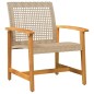 vidaXL Gartenstühle 2 Stk. Beige Poly Rattan und Akazienholz vidaXL Gartenstühle 2 Stk. Beige Poly Rattan und Akazienholz