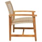 vidaXL Gartenstühle 2 Stk. Beige Poly Rattan und Akazienholz vidaXL Gartenstühle 2 Stk. Beige Poly Rattan und Akazienholz