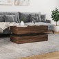 vidaXL Couchtisch mit LED-Leuchten Braun Eichen-Optik 90x50x40 cm vidaXL Couchtisch mit LED-Leuchten Braun Eichen-Optik 90x50x40 cm