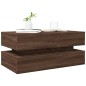 vidaXL Couchtisch mit LED-Leuchten Braun Eichen-Optik 90x50x40 cm vidaXL Couchtisch mit LED-Leuchten Braun Eichen-Optik 90x50x40 cm