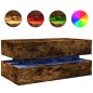 vidaXL Couchtisch mit LED-Leuchten Räuchereiche 90x50x40 cm vidaXL Couchtisch mit LED-Leuchten Räuchereiche 90x50x40 cm