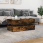 vidaXL Couchtisch mit LED-Leuchten Räuchereiche 90x50x40 cm vidaXL Couchtisch mit LED-Leuchten Räuchereiche 90x50x40 cm