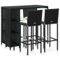 5-tlg. Gartenbar-Set mit Kissen Poly Rattan Schwarz 5-tlg. Gartenbar-Set mit Kissen Poly Rattan Schwarz