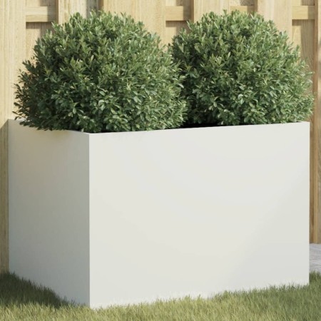 vidaXL Pflanzkübel Weiß 62x47x46 cm Stahl