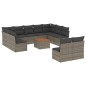 vidaXL 12-tlg. Garten-Sofagarnitur mit Kissen Grau Poly Rattan vidaXL 12-tlg. Garten-Sofagarnitur mit Kissen Grau Poly Rattan