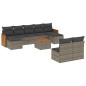 vidaXL 10-tlg. Garten-Sofagarnitur mit Kissen Grau Poly Rattan vidaXL 10-tlg. Garten-Sofagarnitur mit Kissen Grau Poly Rattan