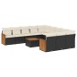 vidaXL 12-tlg. Garten-Sofagarnitur mit Kissen Schwarz Poly Rattan vidaXL 12-tlg. Garten-Sofagarnitur mit Kissen Schwarz Poly Rattan