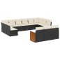 vidaXL 13-tlg. Garten-Sofagarnitur mit Kissen Schwarz Poly Rattan vidaXL 13-tlg. Garten-Sofagarnitur mit Kissen Schwarz Poly Rattan