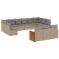 vidaXL 13-tlg. Garten-Sofagarnitur mit Kissen Beige Poly Rattan vidaXL 13-tlg. Garten-Sofagarnitur mit Kissen Beige Poly Rattan