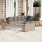 vidaXL 12-tlg. Garten-Sofagarnitur mit Kissen Beige Poly Rattan vidaXL 12-tlg. Garten-Sofagarnitur mit Kissen Beige Poly Rattan