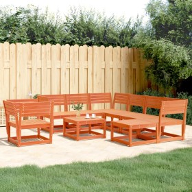 vidaXL 8-tlg. Garten-Lounge-Set Wachsbraun Massivholz Kiefer