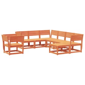 vidaXL 8-tlg. Garten-Lounge-Set Wachsbraun Massivholz Kiefer