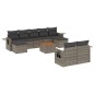 vidaXL 10-tlg. Garten-Sofagarnitur mit Kissen Grau Poly Rattan vidaXL 10-tlg. Garten-Sofagarnitur mit Kissen Grau Poly Rattan