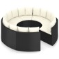 8-tlg. Garten-Sofagarnitur mit Auflagen Poly Rattan Schwarz 8-tlg. Garten-Sofagarnitur mit Auflagen Poly Rattan Schwarz