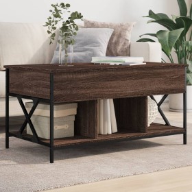 vidaXL Couchtisch Braun Eichen-Optik 100x55x50 cm Holzwerkstoff Metall