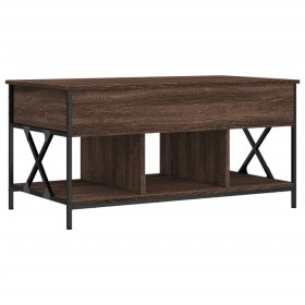 vidaXL Couchtisch Braun Eichen-Optik 100x55x50 cm Holzwerkstoff Metall