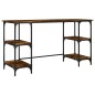 vidaXL Schreibtisch Räuchereiche 140x50x75 cm Metall Holzwerkstoff vidaXL Schreibtisch Räuchereiche 140x50x75 cm Metall Holzwerkstoff