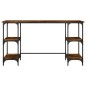 vidaXL Schreibtisch Räuchereiche 140x50x75 cm Metall Holzwerkstoff vidaXL Schreibtisch Räuchereiche 140x50x75 cm Metall Holzwerkstoff