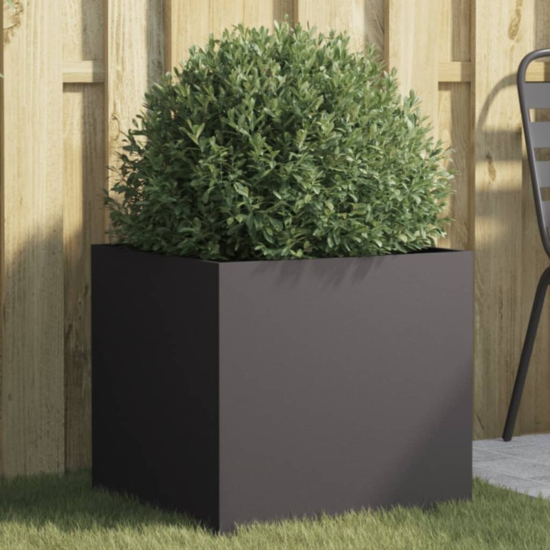 vidaXL Pflanzkübel Schwarz 49x47x46 cm Stahl vidaXL Pflanzkübel Schwarz 49x47x46 cm Stahl