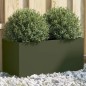 vidaXL Pflanzkübel Olivgrün 62x30x29 cm Stahl vidaXL Pflanzkübel Olivgrün 62x30x29 cm Stahl