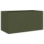 vidaXL Pflanzkübel Olivgrün 62x30x29 cm Stahl vidaXL Pflanzkübel Olivgrün 62x30x29 cm Stahl