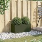 vidaXL Pflanzkübel Olivgrün 62x30x29 cm Stahl vidaXL Pflanzkübel Olivgrün 62x30x29 cm Stahl