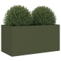vidaXL Pflanzkübel Olivgrün 62x30x29 cm Stahl vidaXL Pflanzkübel Olivgrün 62x30x29 cm Stahl