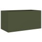vidaXL Pflanzkübel Olivgrün 62x30x29 cm Stahl vidaXL Pflanzkübel Olivgrün 62x30x29 cm Stahl