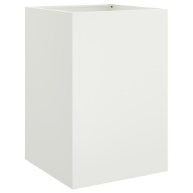 vidaXL Pflanzkübel Weiß 52x48x75 cm Stahl