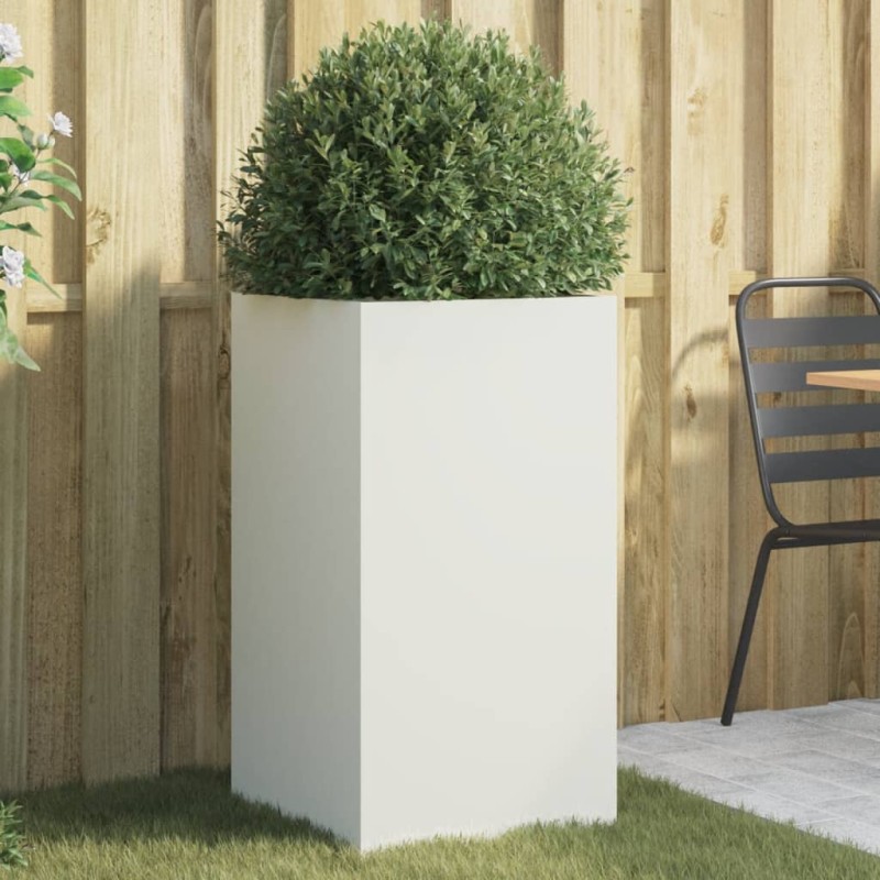 vidaXL Pflanzkübel Weiß 42x38x75 cm Stahl vidaXL Pflanzkübel Weiß 42x38x75 cm Stahl
