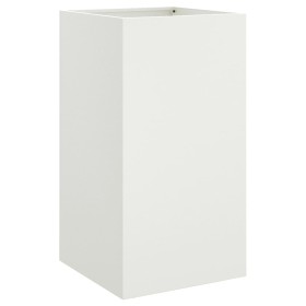 vidaXL Pflanzkübel Weiß 42x38x75 cm Stahl