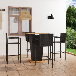 5-tlg. Gartenbar-Set Schwarz