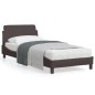 vidaXL Bettgestell mit Kopfteil Dunkelbraun 90x190 cm Stoff vidaXL Bettgestell mit Kopfteil Dunkelbraun 90x190 cm Stoff