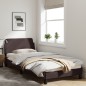 vidaXL Bettgestell mit Kopfteil Dunkelbraun 90x190 cm Stoff vidaXL Bettgestell mit Kopfteil Dunkelbraun 90x190 cm Stoff