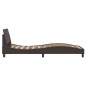 vidaXL Bettgestell mit Kopfteil Dunkelbraun 90x190 cm Stoff vidaXL Bettgestell mit Kopfteil Dunkelbraun 90x190 cm Stoff