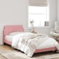 vidaXL Bettgestell mit Kopfteil Rosa 90x190 cm Samt vidaXL Bettgestell mit Kopfteil Rosa 90x190 cm Samt
