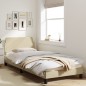 vidaXL Bettgestell mit Kopfteil Creme 90x200 cm Stoff vidaXL Bettgestell mit Kopfteil Creme 90x200 cm Stoff