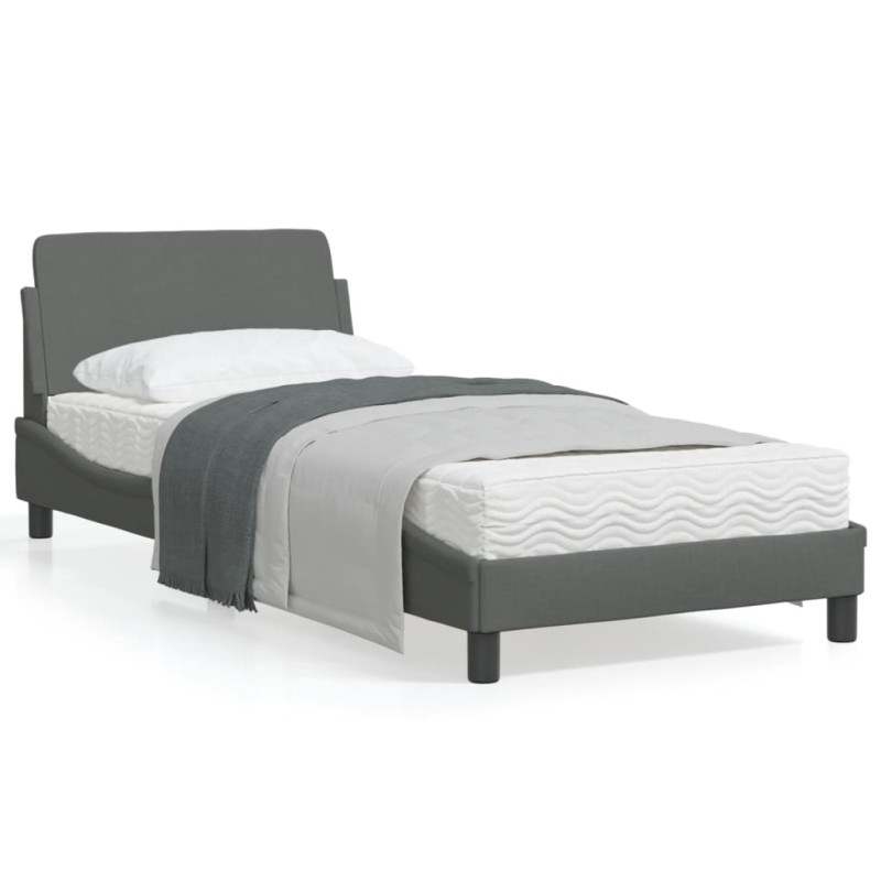 vidaXL Bettgestell ohne Matratze Dunkelgrau 90x200 cm Stoff vidaXL Bettgestell ohne Matratze Dunkelgrau 90x200 cm Stoff