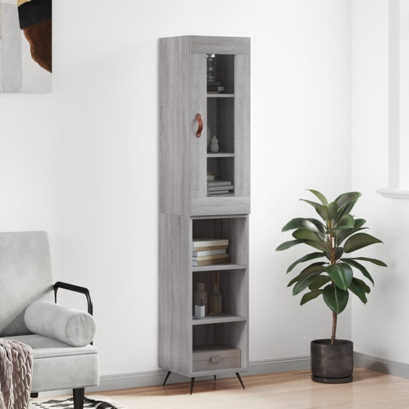 vidaXL Highboard Grau Sonoma 34,5x34x180 cm Holzwerkstoff vidaXL Highboard Grau Sonoma 34,5x34x180 cm Holzwerkstoff