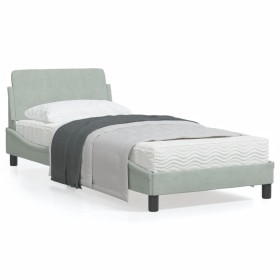 vidaXL Bettgestell ohne Matratze Hellgrau 90x200 cm Samt
