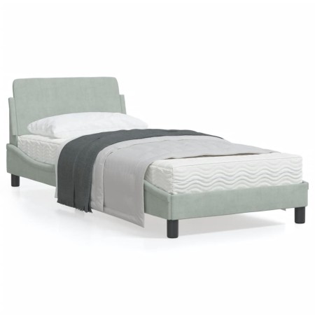 vidaXL Bettgestell ohne Matratze Hellgrau 90x200 cm Samt