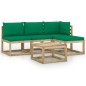 5-tlg. Garten-Lounge-Set mit Grünen Kissen 5-tlg. Garten-Lounge-Set mit Grünen Kissen